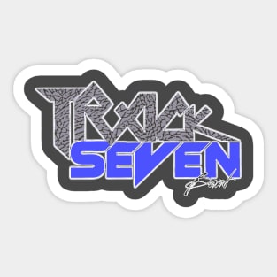 Throwback Track Seven Logo Cement Blue / Grey Sticker